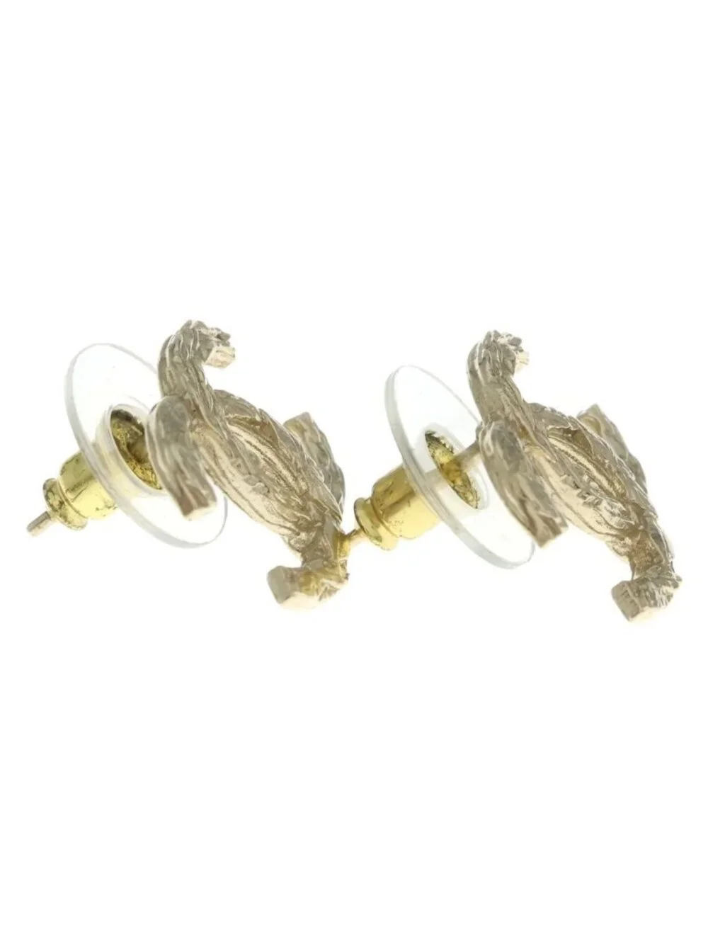 Chanel CC Logo Earrings Champagne Gold